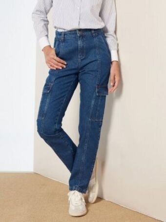 Venca Pantalón vaquero tipo cargo tejido denim oferta