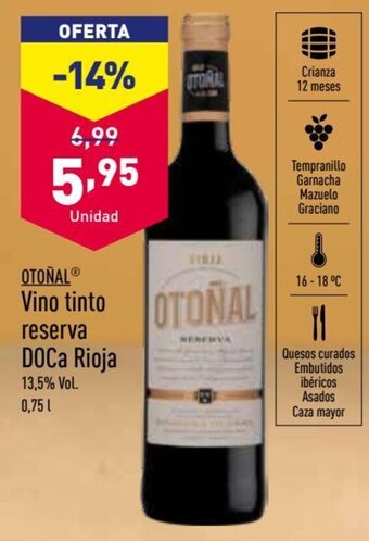 ALDI Otoñal Vino Tinto Reserva DOCa Rioja oferta