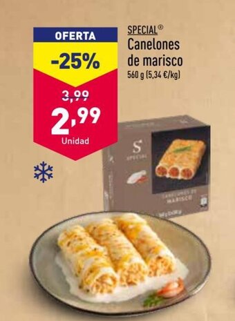 ALDI Special Canelones de marisco oferta