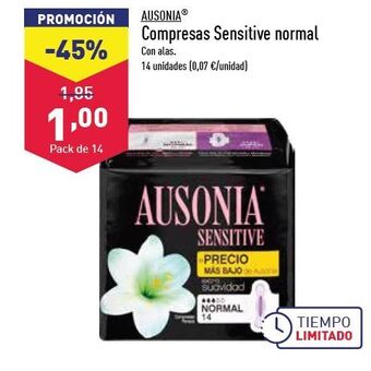ALDI Compresas sensitive normal oferta
