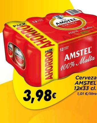 Supermercados Piedra Cerveza Amstel 12x33cl oferta