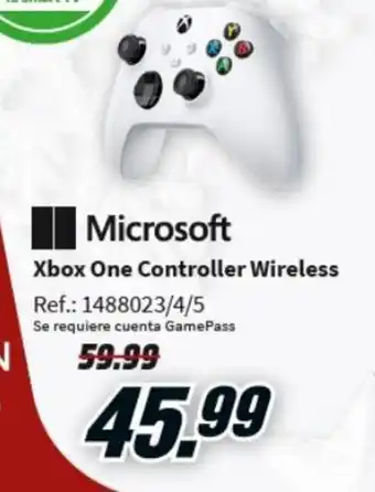 MediaMarkt Xbox one controller wireless oferta