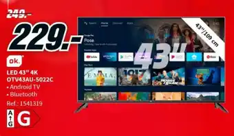 MediaMarkt LED 43" 4K OTV43AU-5022C oferta