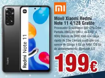 FROIZ Móvil xiaomi redmi note 11 4/128 grafito oferta
