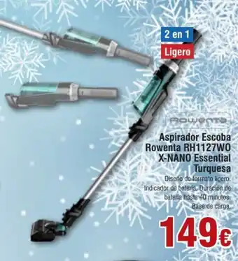 FROIZ Aspirador escoba rowenta RH1127WO X-NANO essential turquesa oferta