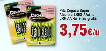 FROIZ Pila cegasa super alcalina LR03-AAA o LR6-AA 4u + 2u gratis oferta