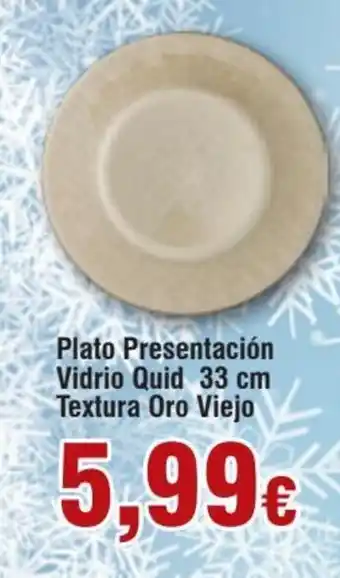 FROIZ Plato presentacin vidrio quid 33 cm textura oro viejo oferta