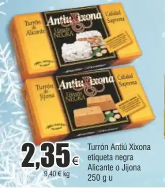 FROIZ Turrón antiú xixona etiqueta negra alicante o jijona 250 g u oferta