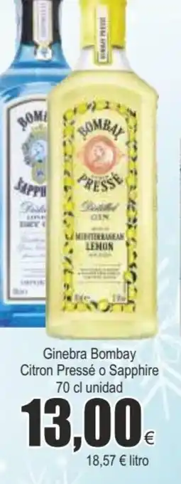 FROIZ Ginebra bombay citron pressé o sapphire oferta