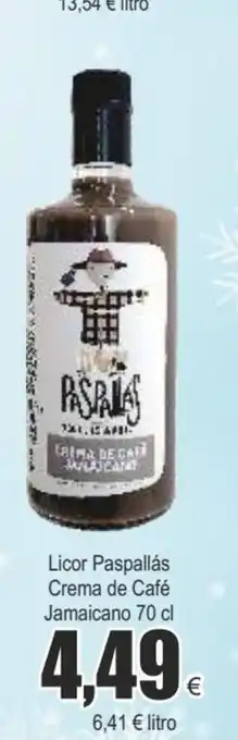 FROIZ Licor paspallás crema de café jamaicano 70 cl oferta