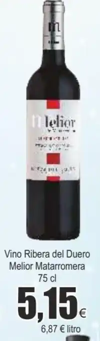 FROIZ vino ribera del duero melior matarromera 75 cl oferta