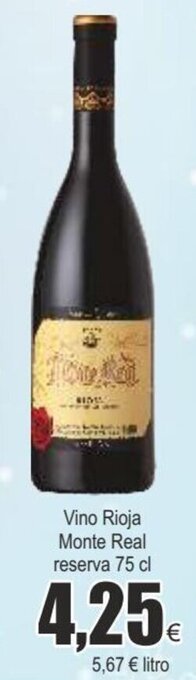 FROIZ Vino rioja monte real reserva 75 cl oferta