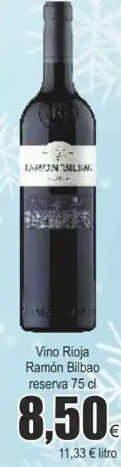 FROIZ Vino rioja ramóm bilbao reserva 75 cl oferta
