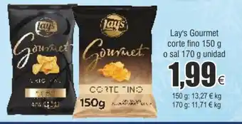 FROIZ Lay's gourmet corte fino 150 g o sal 170 g unidad oferta