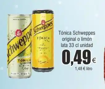 FROIZ Tónica schweppes original o limón lata 33 cl unidad oferta