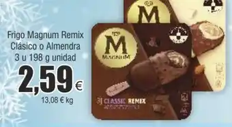 FROIZ Frigo magnum remix clásico o almendra 3 u 198 g unidad oferta