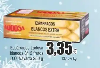 FROIZ Espárragos lodosa blancos 8/12 frutos D.O. navarra 250 g oferta