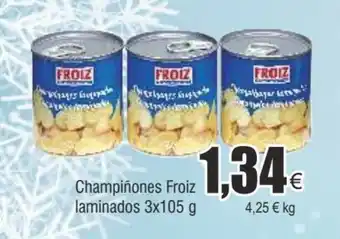 FROIZ Champiñones froiz laminados 3x105 g oferta