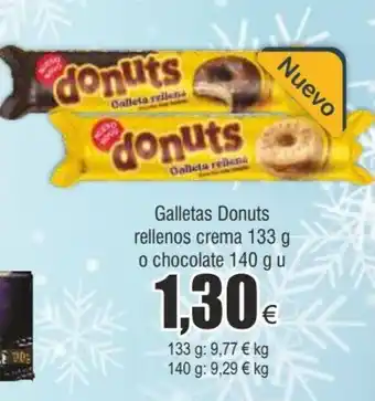 FROIZ Galletas donuts rellenos crema 133 g o chocolate 140 g u oferta