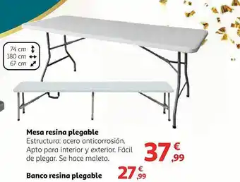 Alcampo Mesa resina plegable oferta