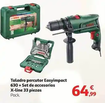 Alcampo Taladro percutor easyimpact 630 + set de accesorios x-line 33 piezas oferta