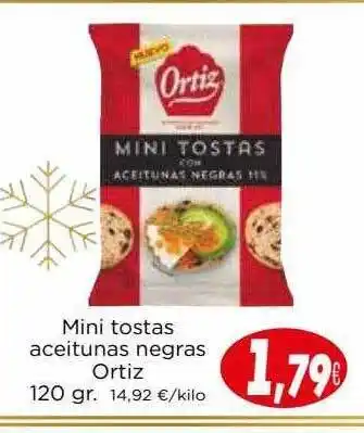 Mini tostas aceitunas negras ortiz