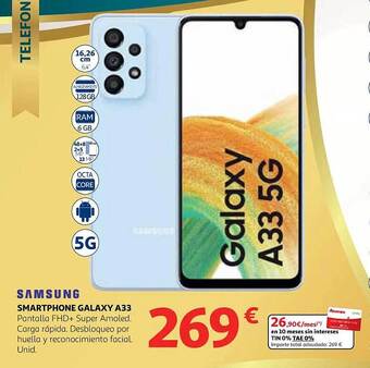 Alcampo Samsung smartphone galaxy a33 oferta