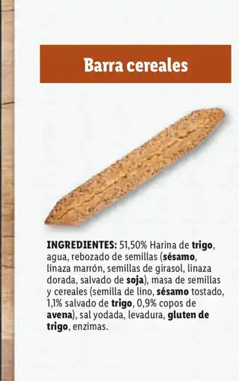 Lidl Barra Cereales oferta