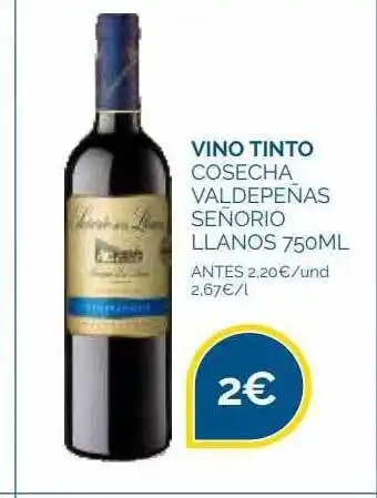 Supermercados La Despensa Vino tinto cosecha valdepeñas señorio llanos oferta