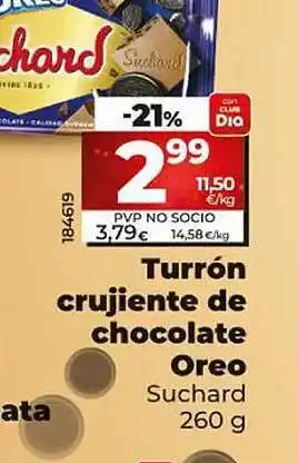 Dia Turrón crujiente de chocolate oreo suchard oferta