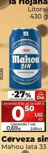 Dia Cerveza sin mahou oferta
