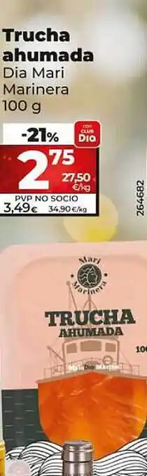 Dia Trucha ahumada dia mari marinera oferta