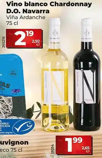 Dia Vino blanco chardonnay d.o. navarra viña ardanche oferta