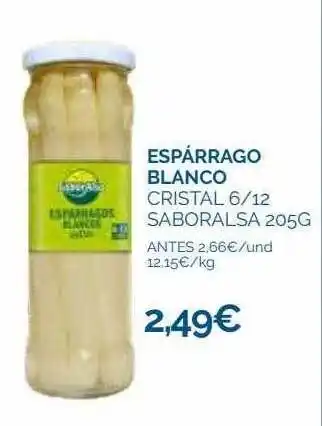 Supermercados La Despensa Espárrago blanco cristal 6-12 saboralsa oferta