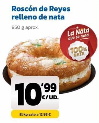 AhorraMas Roscón De Reyes Relleno de Nata oferta