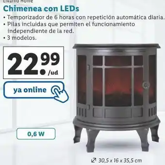 Lidl Chimenea con leds oferta