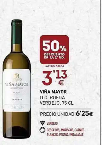 BM Supermercados 50% descuento en la 2a ud viña mayor d.o. rueda verdejo oferta