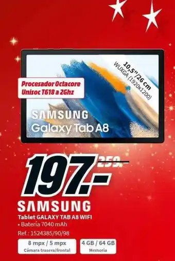 MediaMarkt Smsung tablet galaxy tab a8 wifi oferta