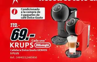 MediaMarkt Krups delonghi cafetera dolce gusto genios s plus oferta