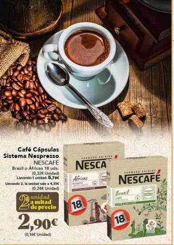 Gadis Café cápsulas sistema nespresso nescafé oferta