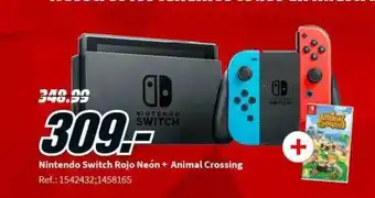 Nintendo switch rojo neón + animal crossing