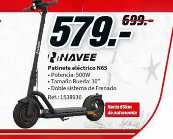 MediaMarkt Navee patinete eléctrico n65 oferta
