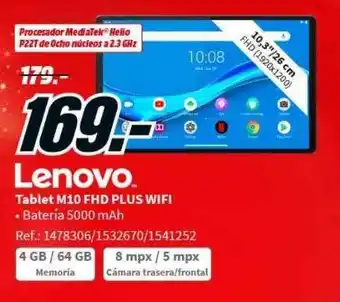 MediaMarkt Lenovo tablet m10 fhd plus wifi oferta