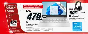 MediaMarkt Hp portátil 15s-fq2149ns microsoft auriculares lifechat lx-3000 oferta