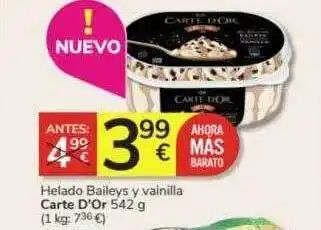 Consum Helado baileys y vainilla carte d'or oferta