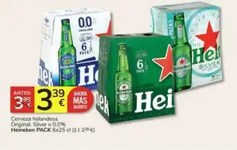 Consum Cerveza holandesa original, silver o 0.0% heineken oferta
