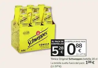 Consum Tónica original schweppes botella oferta