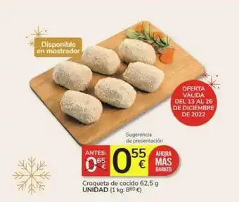 Consum Croqueta de cocido unidad oferta