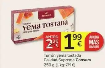 Consum Turrón yema tostada calidad suprema consum oferta