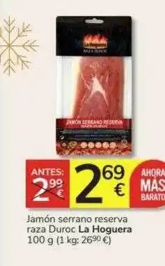 Consum Jamón serrano reserva raza duroc la hoguera oferta